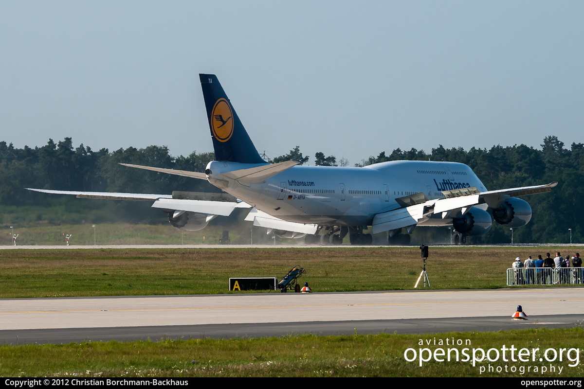 D-ABYA - Lufthansa Boeing 747-830 at Berlin-Schönefeld International Airport (SXF/EDDB) taken by Christian Borchmann-Backhaus | openspotter.org | ID: 4178