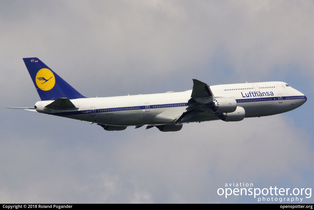 D-ABYT - Lufthansa Boeing 747-830 at Frankfurt International Airport (FRA/EDDF) taken by Roland Pogander | openspotter.org | ID: 58267