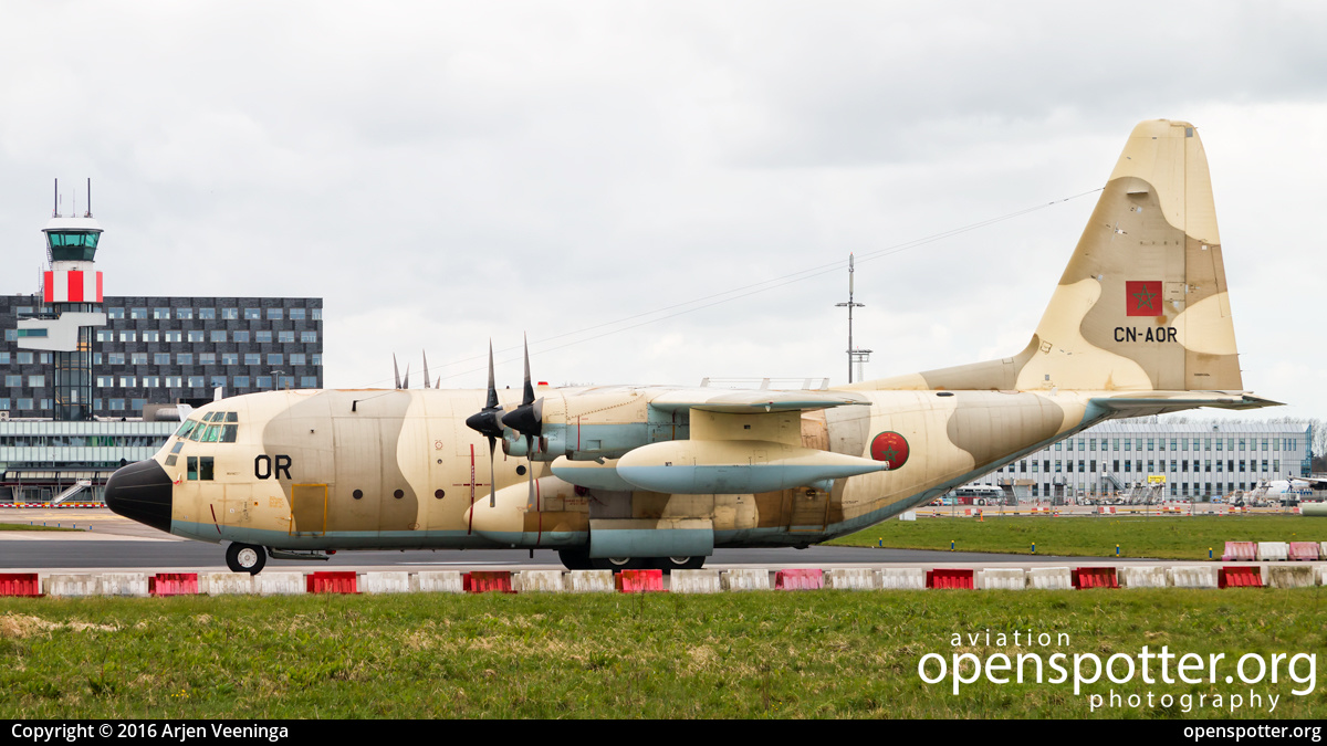 CN-AOR - Royal Moroccan Air Force Lockheed AC-130A Hercules (L-182) at Rotterdam The Hague Airport (RTM/EHRD) taken by Arjen Veeninga | openspotter.org | ID: 42247
