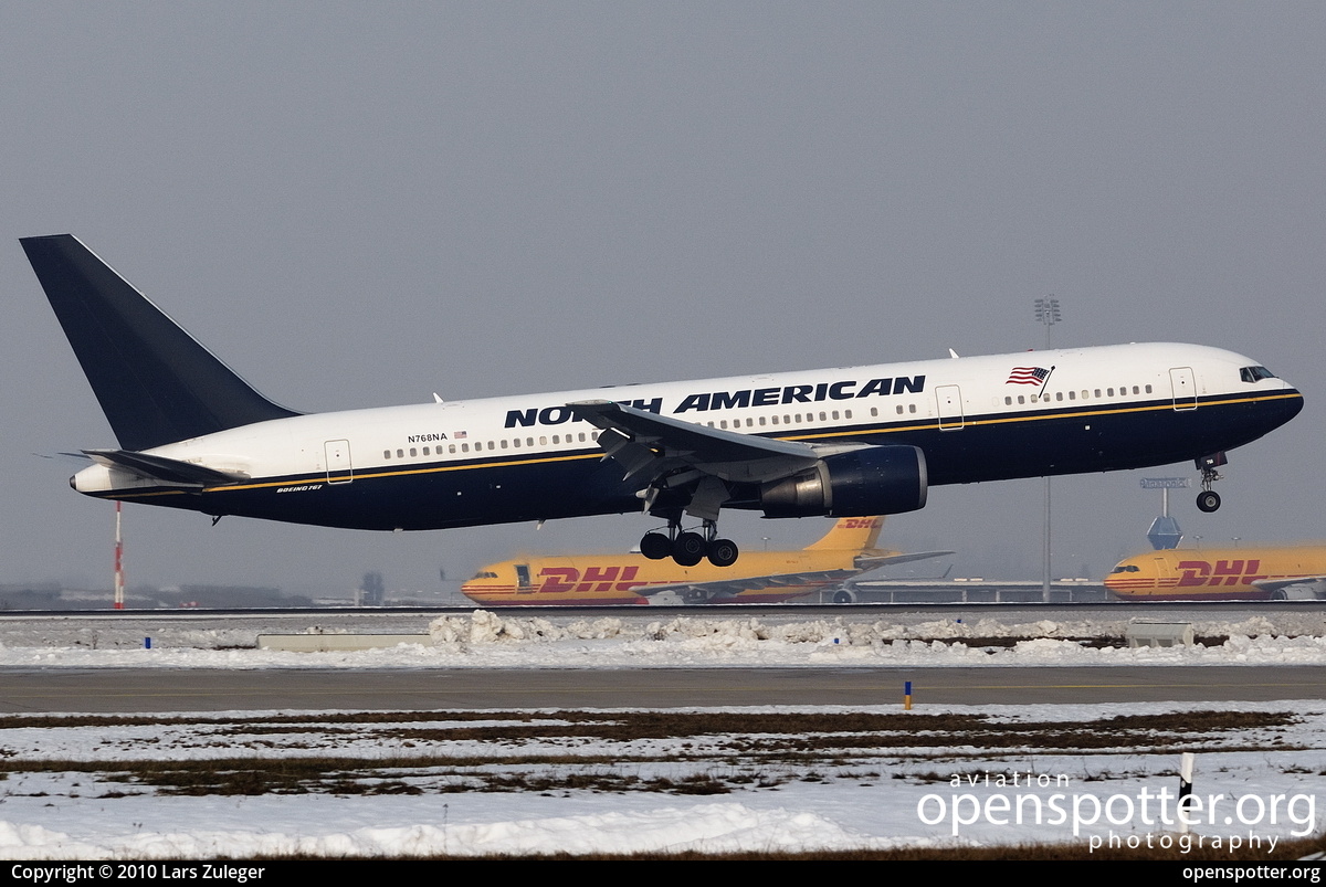 N768NA - North American Airlines Boeing 767-36N(ER) at Leipzig/Halle Airport (LEJ/EDDP) taken by Lars Zuleger | openspotter.org | ID: 4374