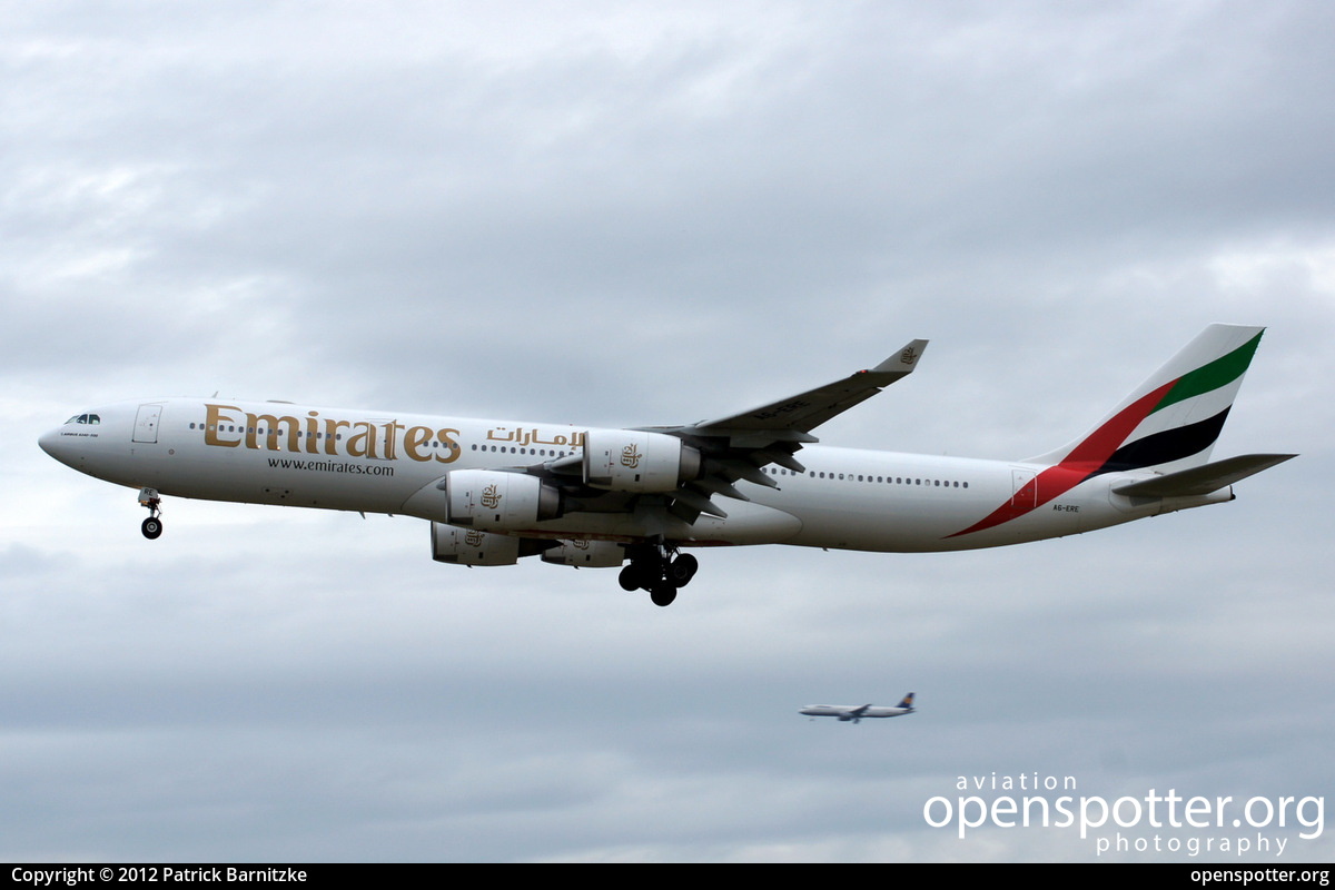 A6-ERE - Emirates Airbus A340-541 at Frankfurt International Airport (FRA/EDDF) taken by Patrick Barnitzke | openspotter.org | ID: 3666