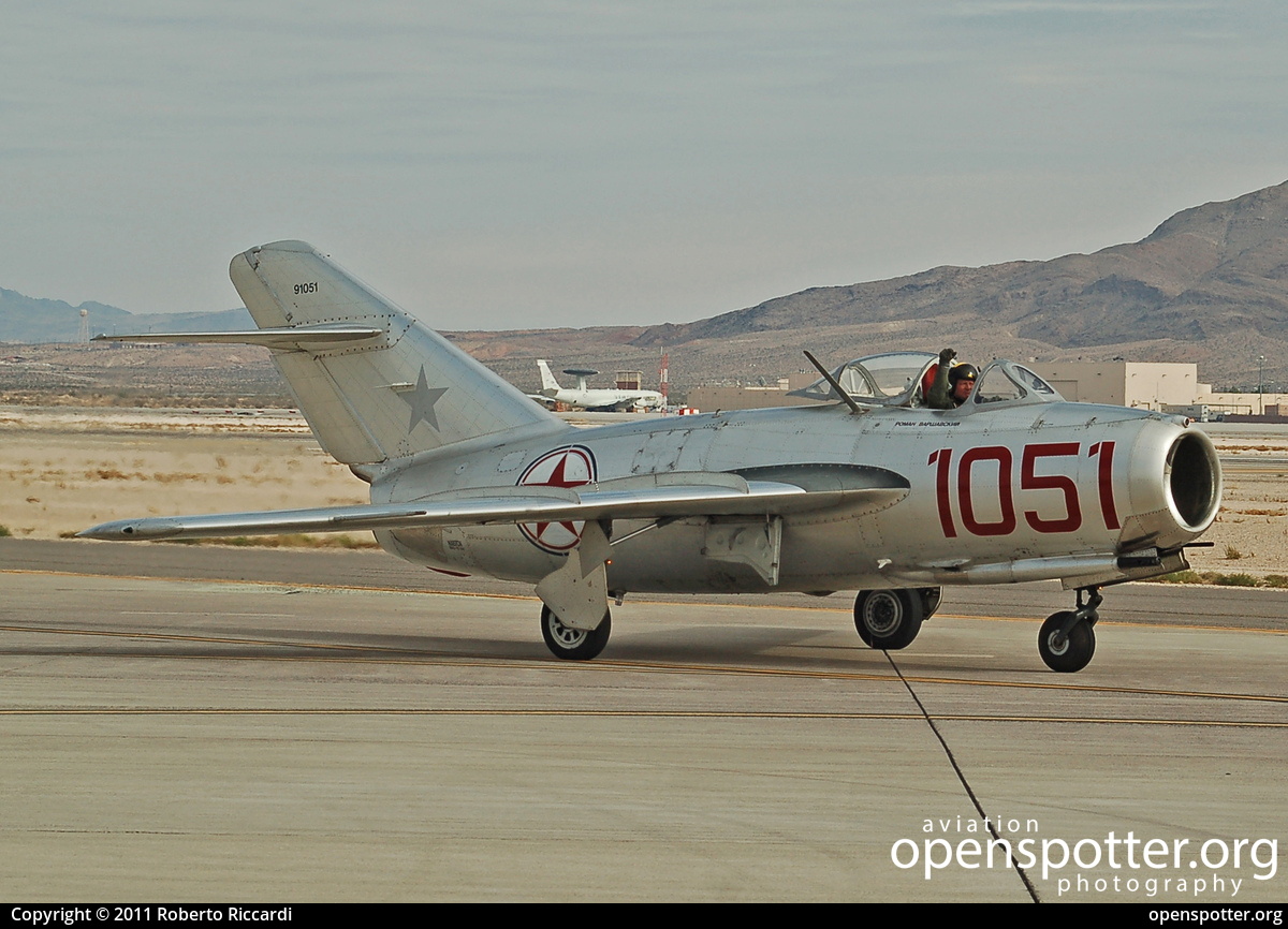 NX87CN (91051) - Private / Untitled Mikoyan-Gurevich MiG-15bis Fagot at Nellis Air Force Base (LSV/KLSV) taken by Roberto Riccardi | openspotter.org | ID: 4064