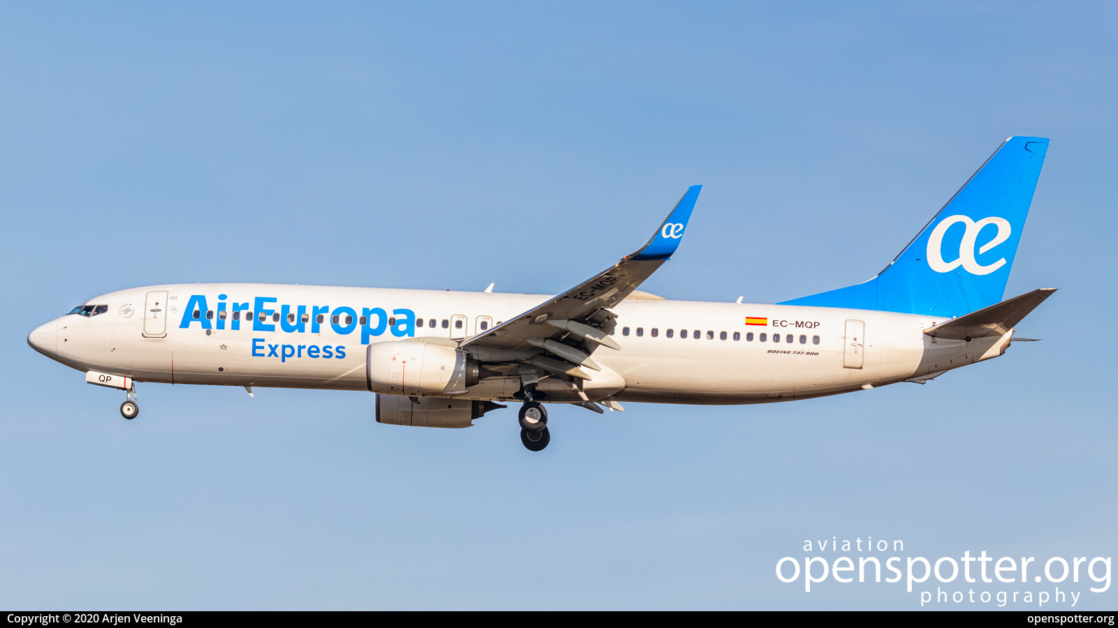 EC-MQP - Air Europa Boeing 737-85P(WL) at Frankfurt International Airport (FRA/EDDF) taken by Arjen Veeninga | openspotter.org | ID: 90055