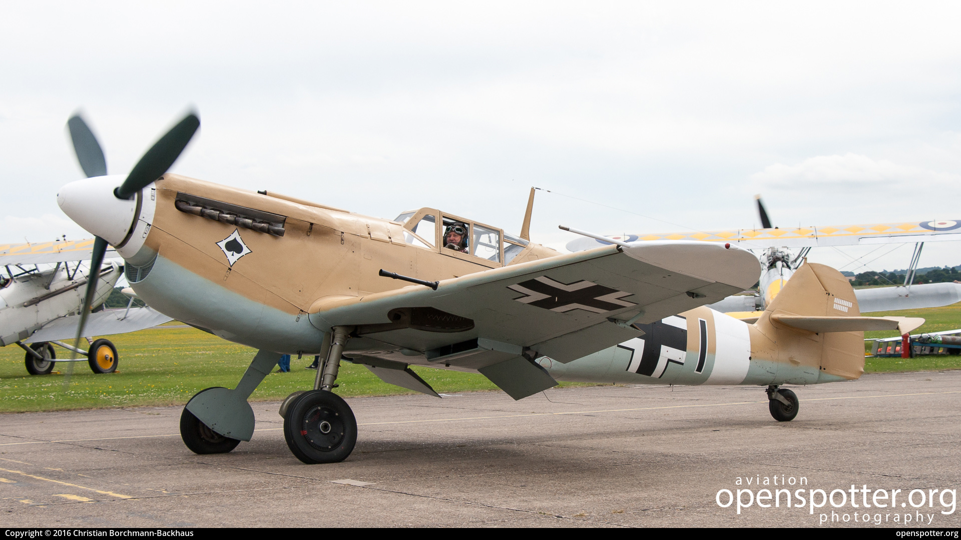 G-AWHE - Private / Untitled Hispano HA-1112-M1L Buchon at Duxford Airport (QFO/EGSU) taken by Christian Borchmann-Backhaus | openspotter.org | ID: 63877