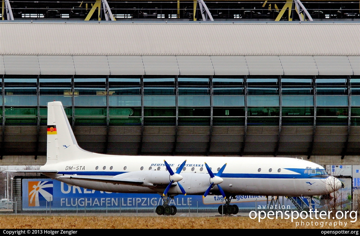 DM-STA - Deutsche Lufthansa Ilyushin Il-18 at Leipzig/Halle Airport (LEJ/EDDP) taken by Holger Zengler | openspotter.org | ID: 14111