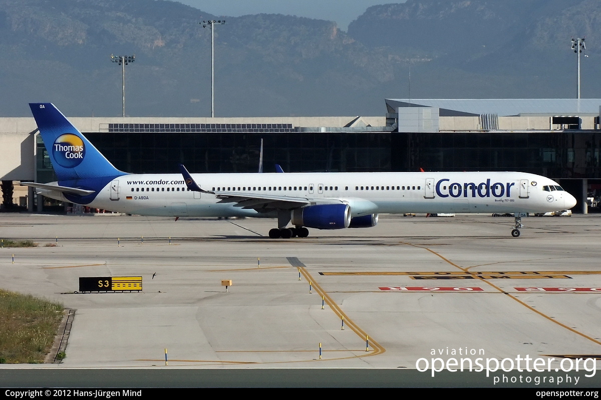 D-ABOA - Condor Boeing 757-330(WL) at Palma de Mallorca Airport (Son Sant Joan Airport) (PMI/LEPA) taken by Hans-Jürgen Mind | openspotter.org | ID: 10129