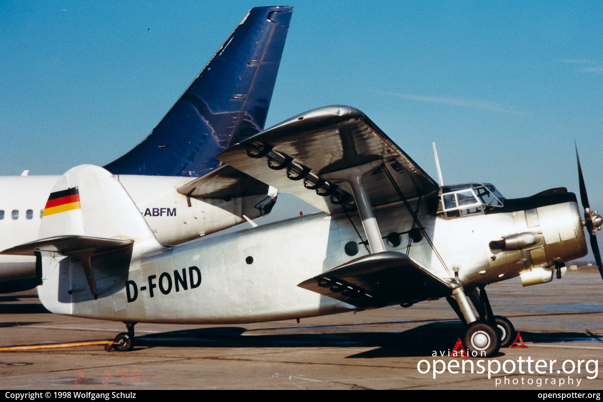 D-FOND - Private / Untitled Antonov An-2TP (PZL An-2TP) at Berlin-Schönefeld International Airport (SXF/EDDB) taken by Wolfgang Schulz | openspotter.org | ID: 2123