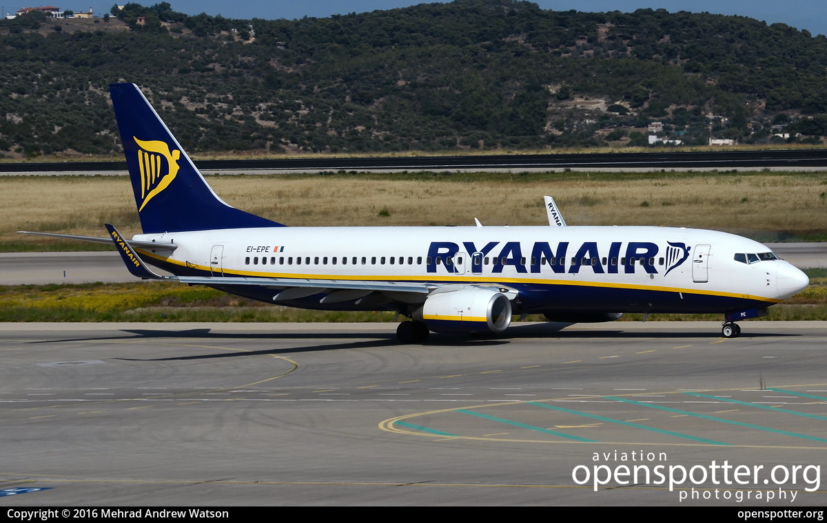 EI-EPE - Ryanair Boeing 737-8AS(WL) at Eleftherios Venizelos International Airport
(succeeded Ellinikon International Airport) (ATH/LGAV) taken by Mehrad Andrew Watson | openspotter.org | ID: 32905