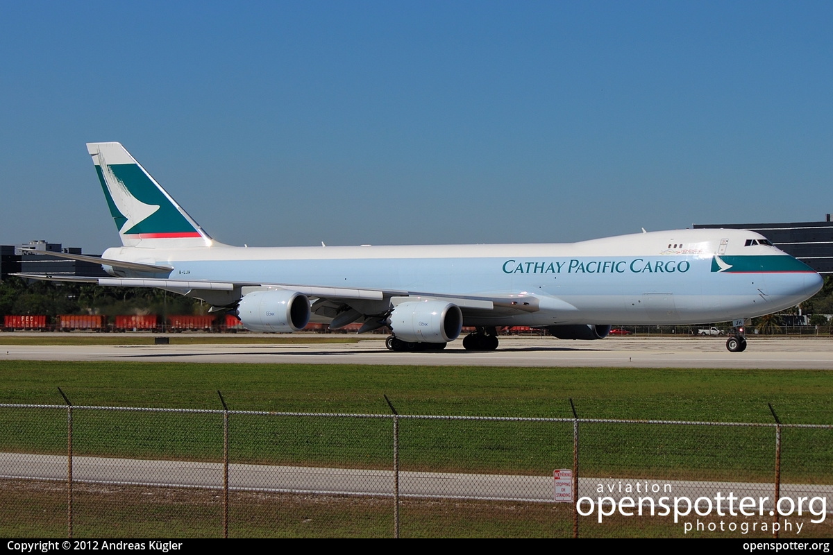 B-LJH - Cathay Pacific Boeing 747-867F at Miami International Airport (MIA/KMIA) taken by Andreas Kügler | openspotter.org | ID: 4939