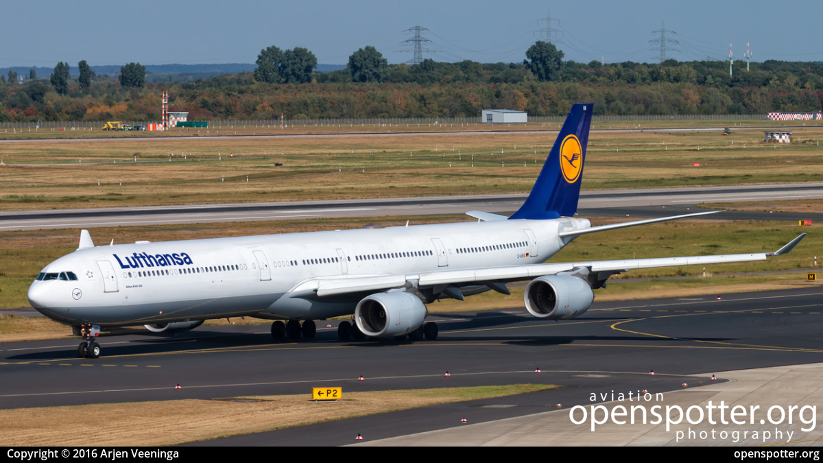 D-AIHX - Lufthansa Airbus A340-642X at Düsseldorf International Airport (DUS/EDDL) taken by Arjen Veeninga | openspotter.org | ID: 38720
