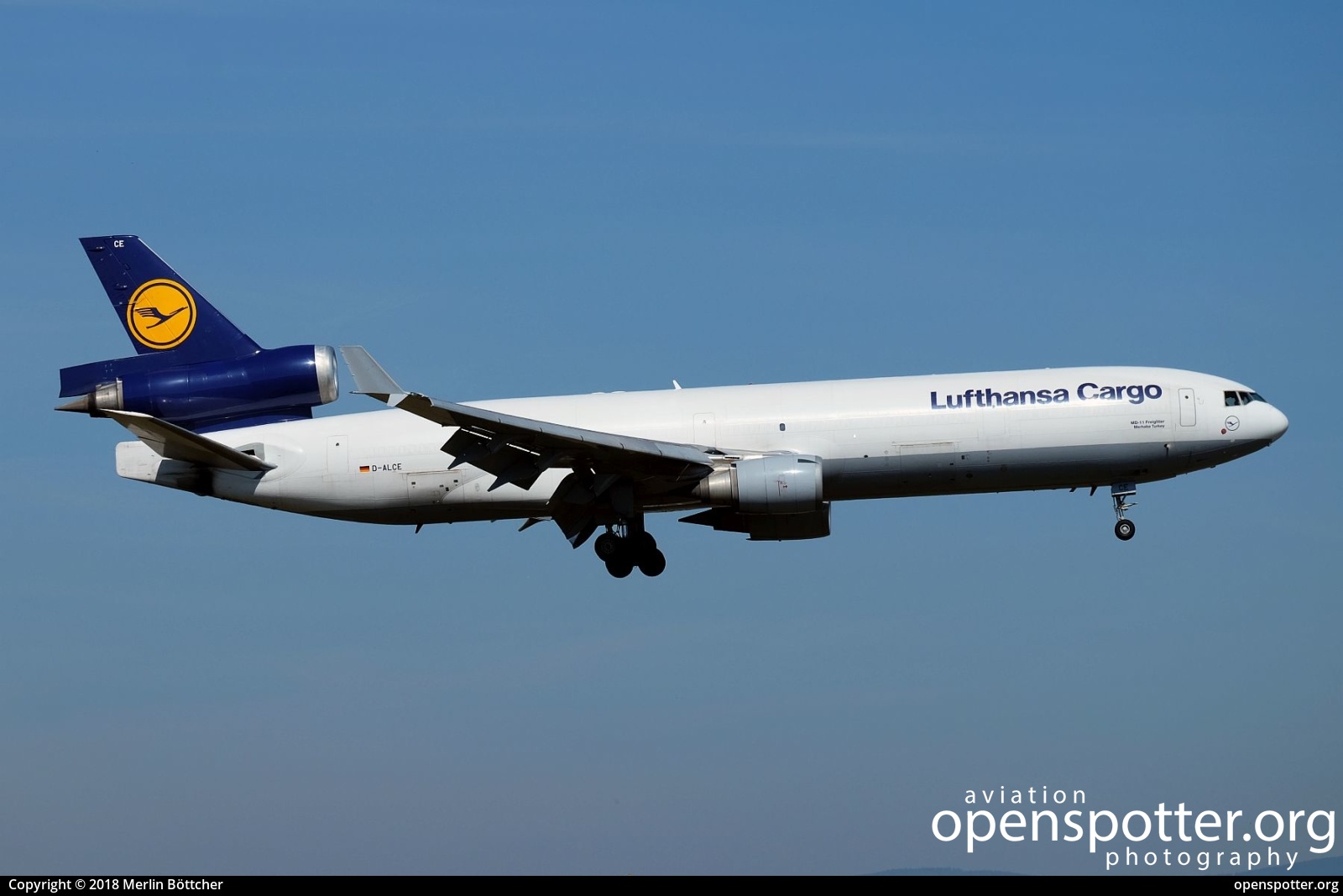 D-ALCE - Lufthansa Cargo McDonnell Douglas MD-11F at Frankfurt International Airport (FRA/EDDF) taken by Merlin Böttcher | openspotter.org | ID: 52937