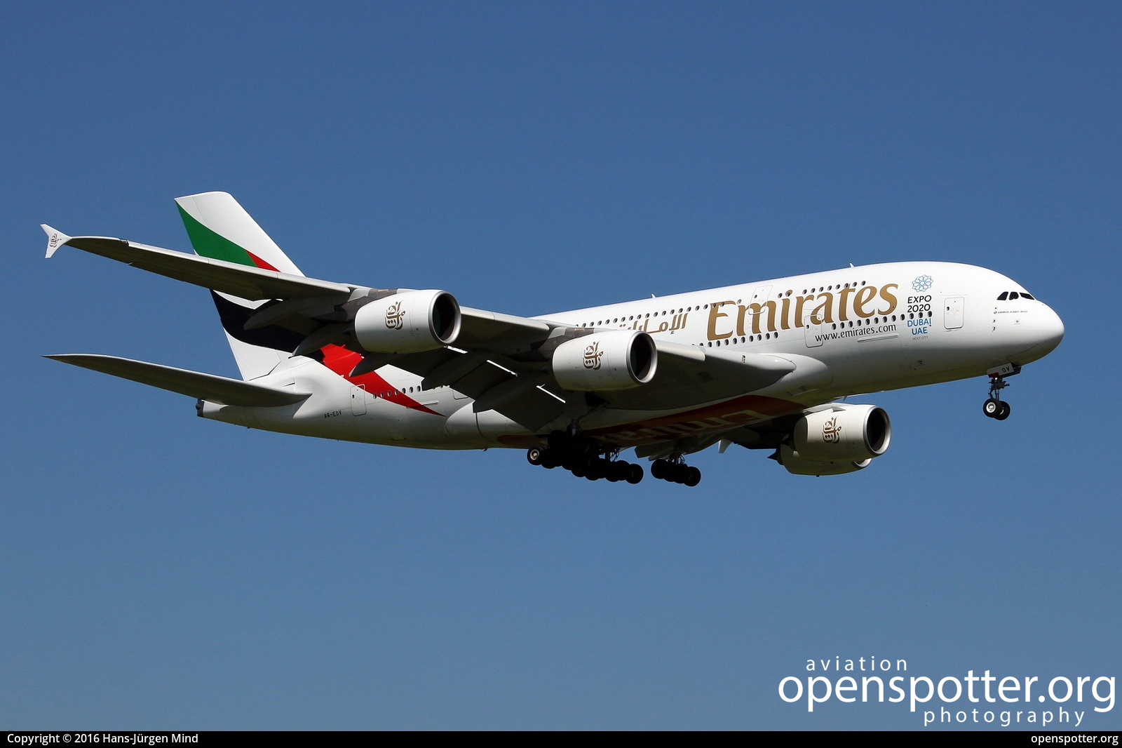 A6-EOV - Emirates Airbus A380-861 at Zurich International Airport (ZRH/LSZH) taken by Hans-Jürgen Mind | openspotter.org | ID: 58842
