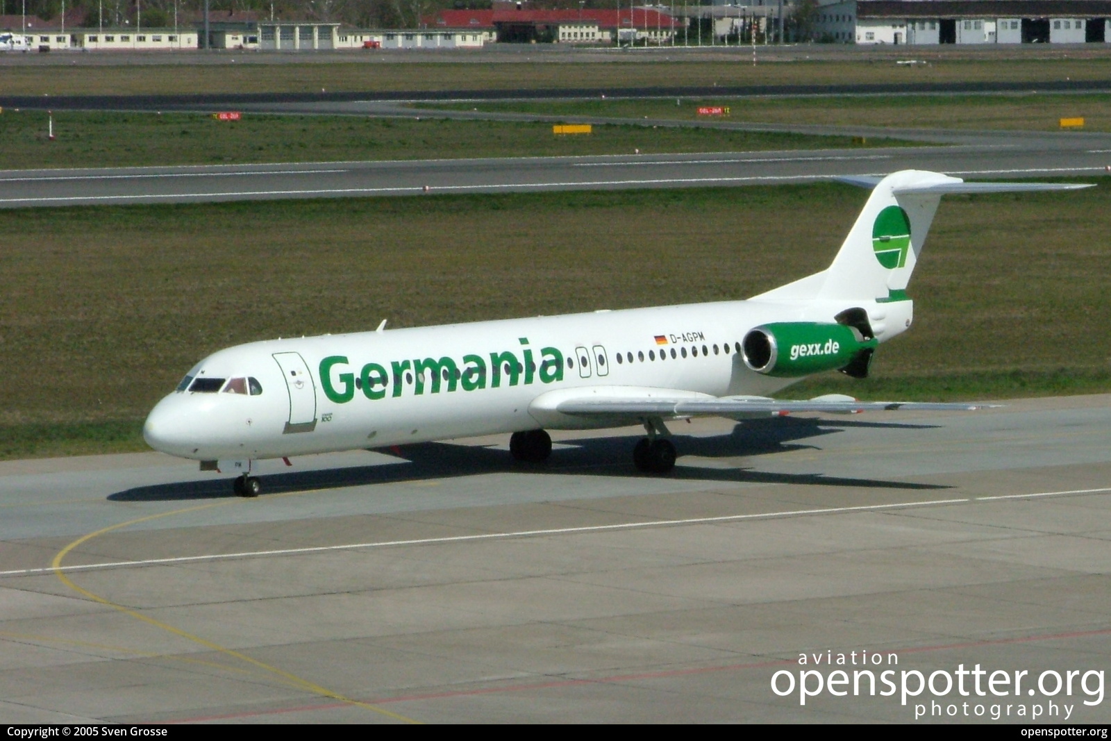 D-AGPM - Germania Fokker F100 at Berlin-Tegel Airport (TXL/EDDT) taken by Sven Grosse | openspotter.org | ID: 52719