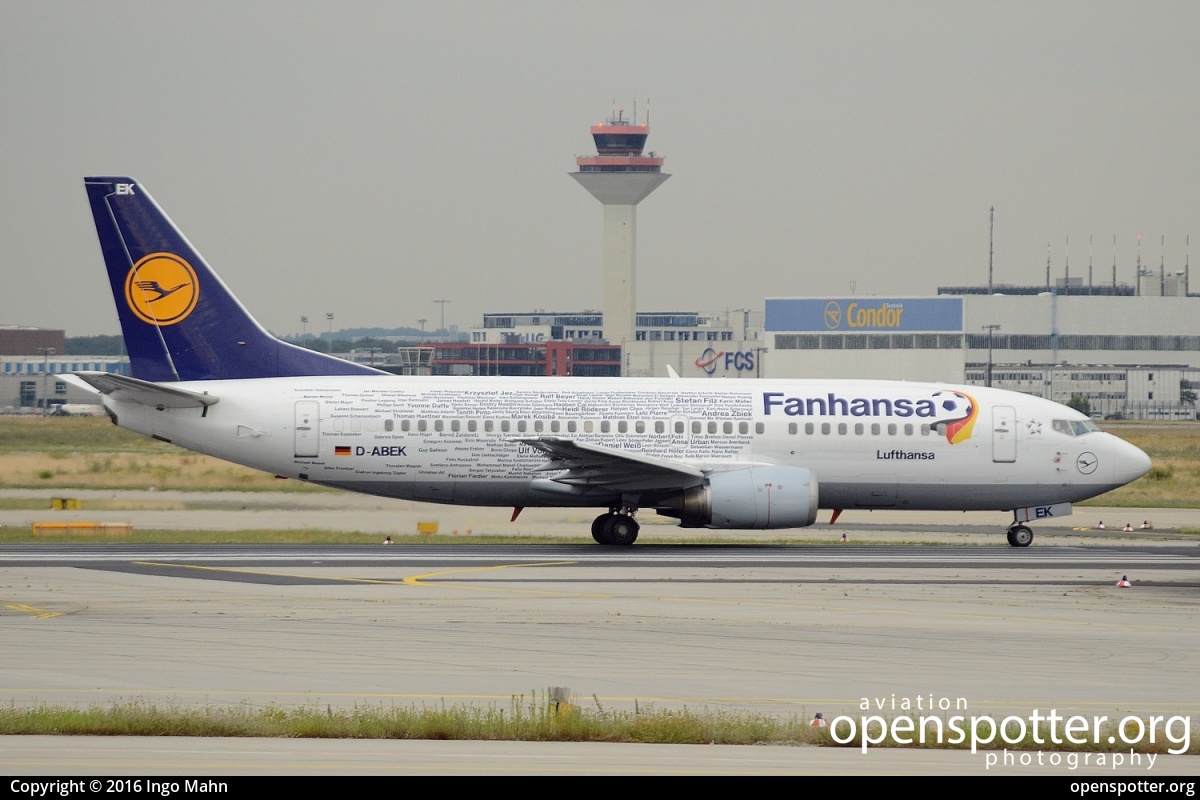 D-ABEK - Lufthansa Boeing 737-330 at Frankfurt International Airport (FRA/EDDF) taken by Ingo Mahn | openspotter.org | ID: 40276