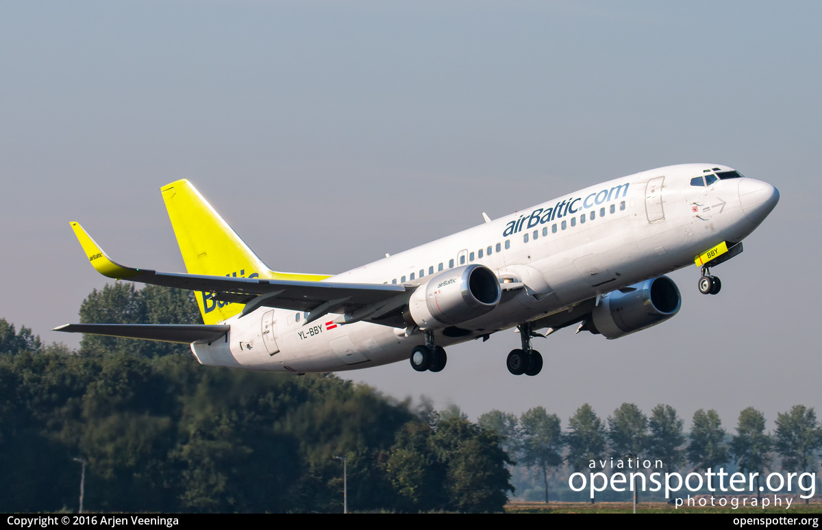 YL-BBY - Air Baltic Boeing 737-36Q(WL) at Schiphol Airport (AMS/EHAM) taken by Arjen Veeninga | openspotter.org | ID: 39515