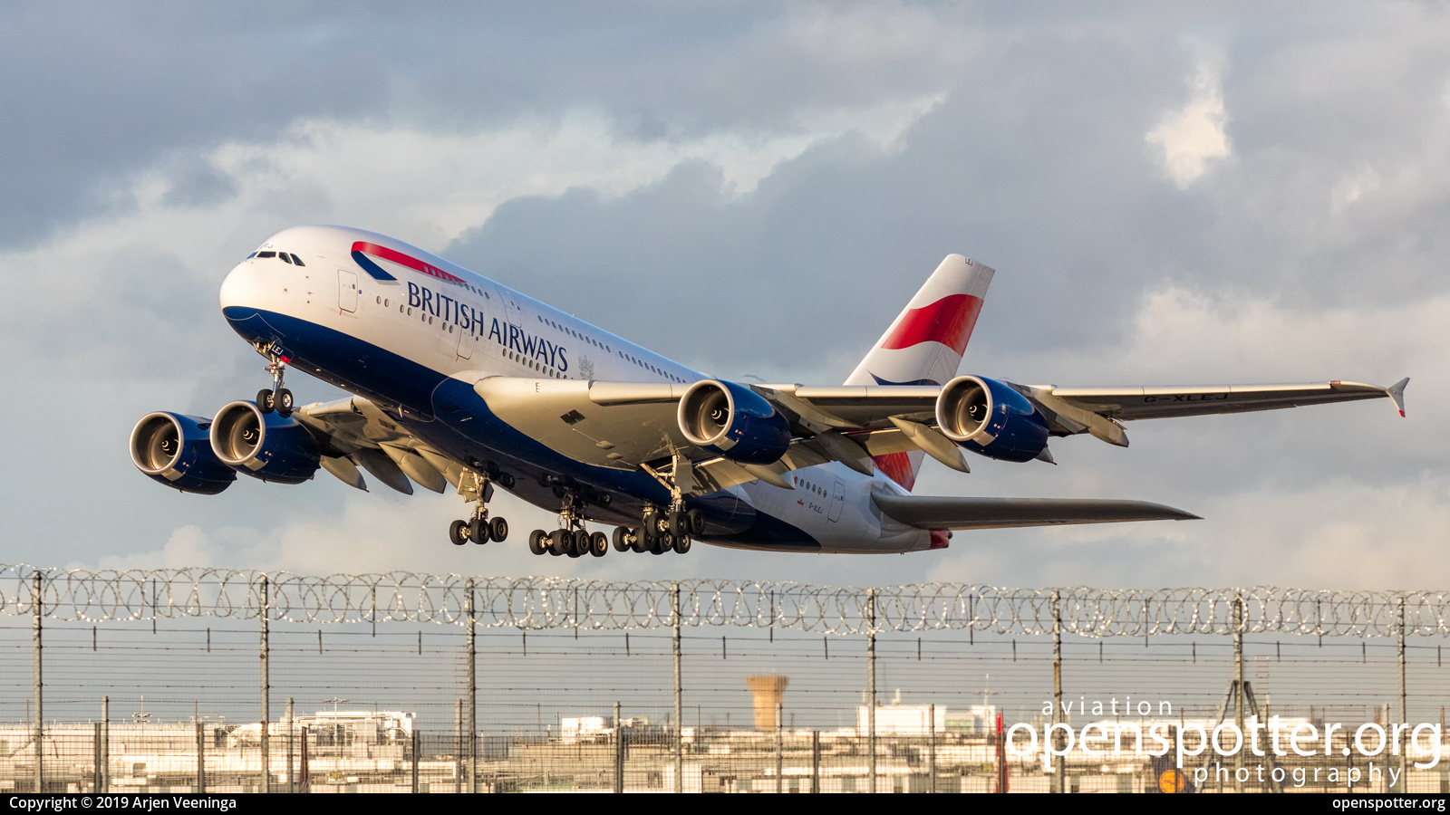 G-XLEJ - British Airways Airbus A380-841 at London Heathrow Airport (LHR/EGLL) taken by Arjen Veeninga | openspotter.org | ID: 65389