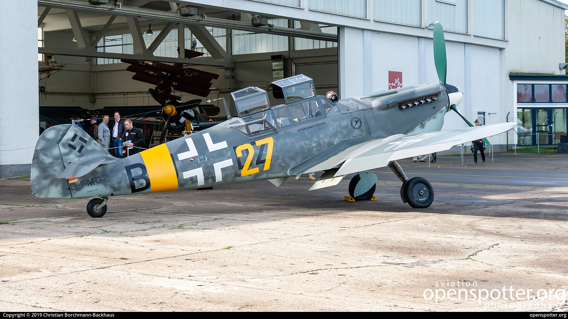 D-FMGZ - Private / Untitled Messerschmitt Bf-109 G12 at Heringsdorf Airport (HDF/EDAH) taken by Christian Borchmann-Backhaus | openspotter.org | ID: 64663