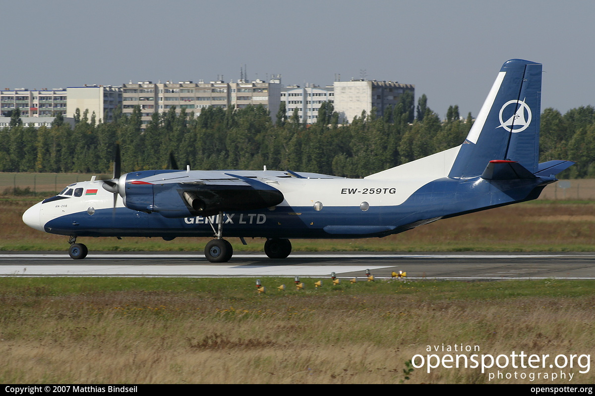 EW-259TG - Genex Antonov An-26B at Berlin-Schönefeld International Airport (SXF/EDDB) taken by Matthias Bindseil | openspotter.org | ID: 21022