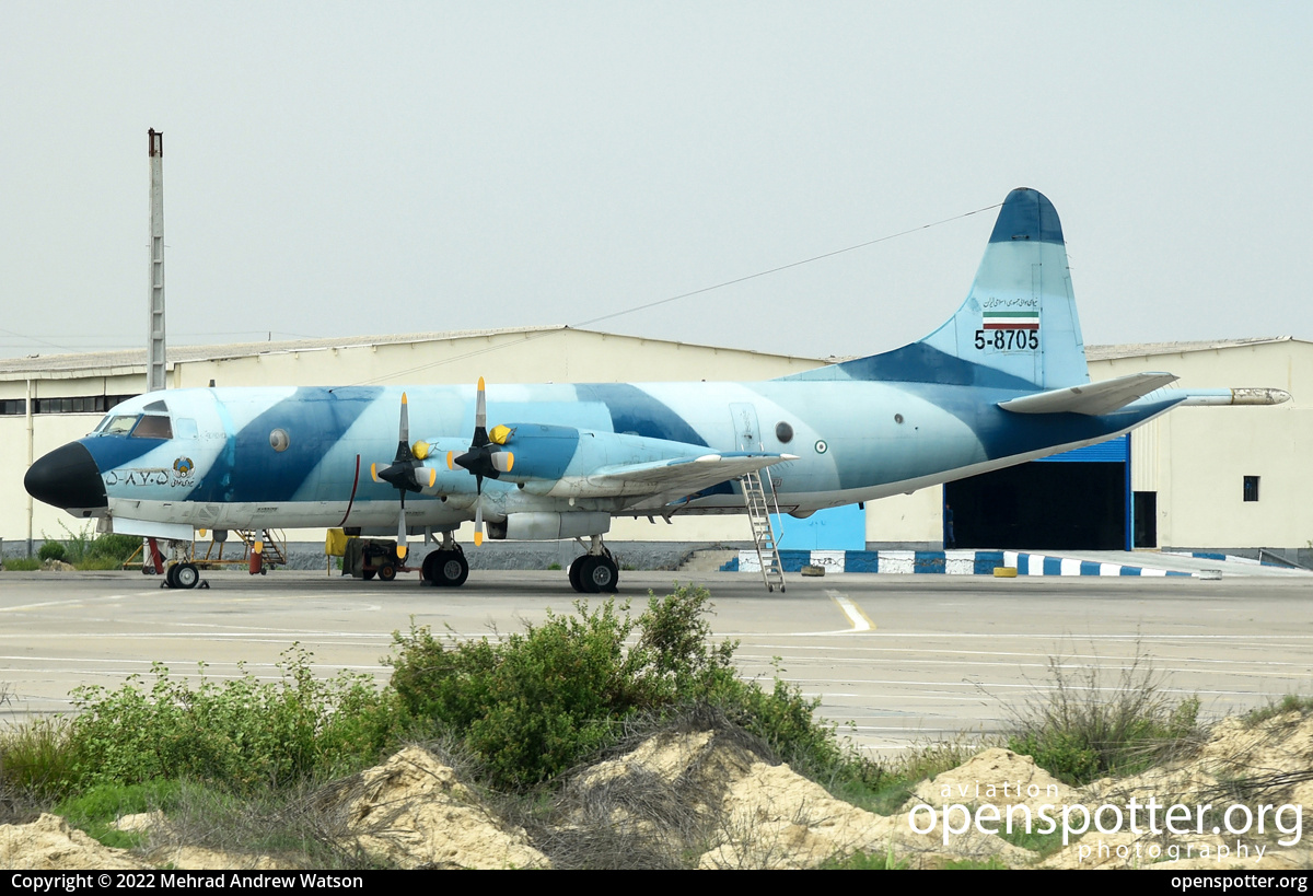 5-8705 - Iran - Revolutionary Guard Navy LOCKHEED L-685 Orion at Bandar Abbas International Airport (BND/OIKB) taken by Mehrad Andrew Watson | openspotter.org | ID: 75987