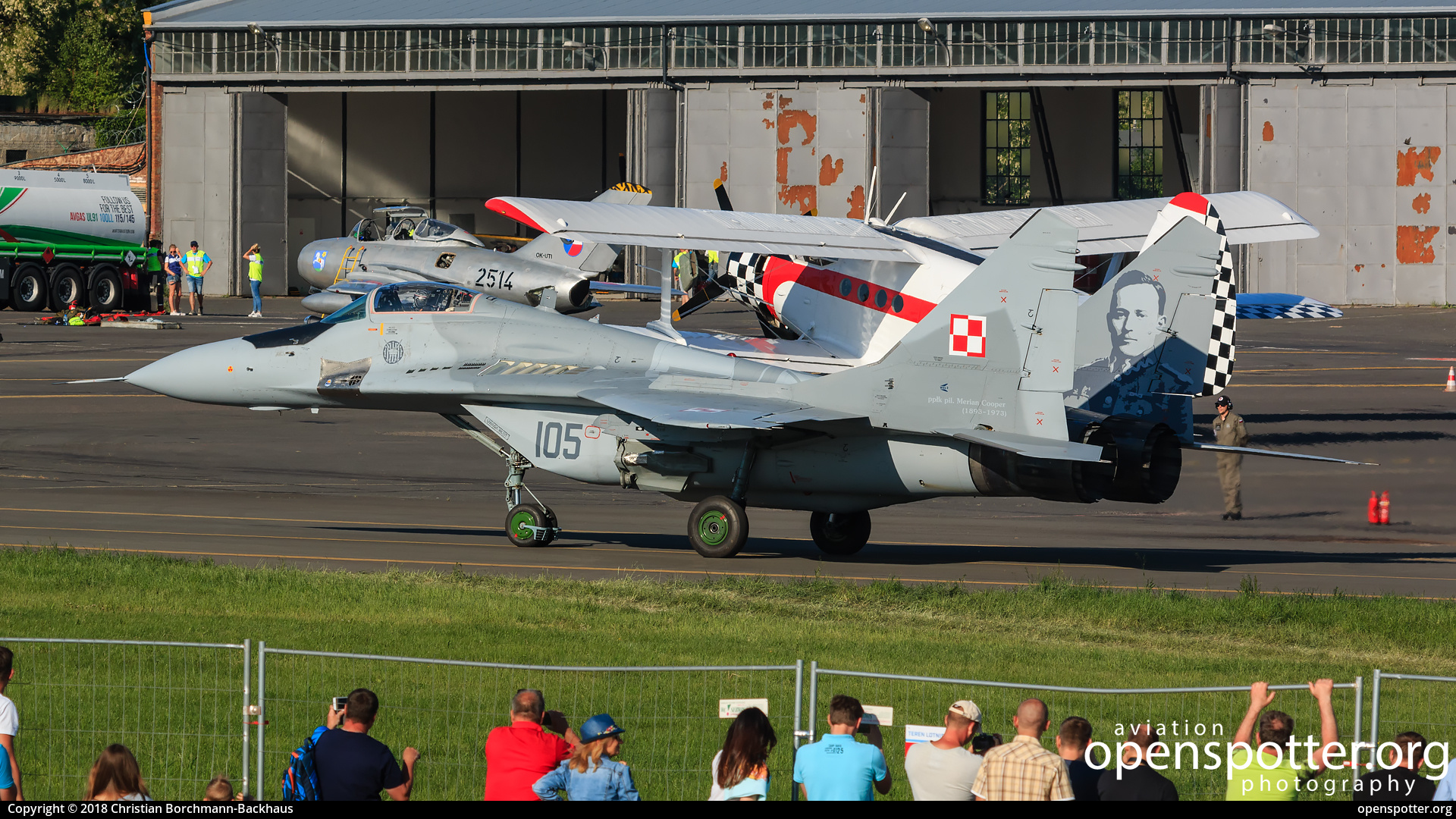 105 - Polish Air Force Mikoyan-Gurevich MiG-29A (9-12A) Fulcrum at Poznan-Lawica (POZ/EPPO) taken by Christian Borchmann-Backhaus | openspotter.org | ID: 86540