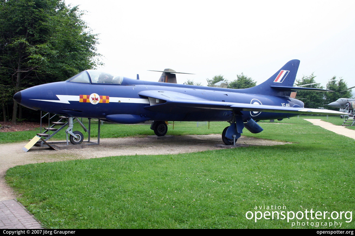XF418 - Royal Air Force Hawker Hunter at off airport taken by Jörg Graupner | openspotter.org | ID: 31879