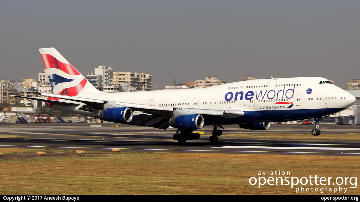 G-CIVZ - British Airways Boeing 747-436 at Chatrapati Shivaji International Airport (BOM/VABB) taken by Aneesh Bapaye | openspotter.org | ID: 38101