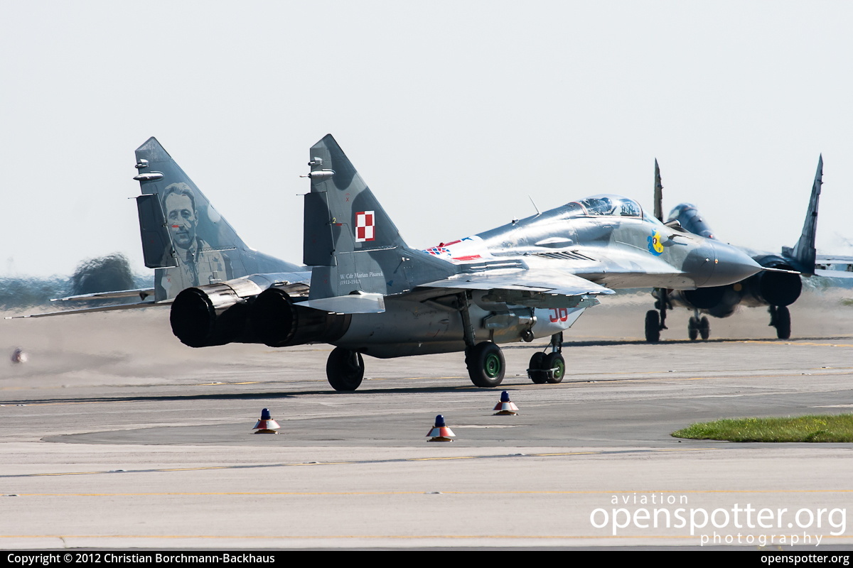 56 - Polish Air Force Mikoyan-Gurevich MiG-29A (9-12A) Fulcrum at Berlin-Schönefeld International Airport (SXF/EDDB) taken by Christian Borchmann-Backhaus | openspotter.org | ID: 4266