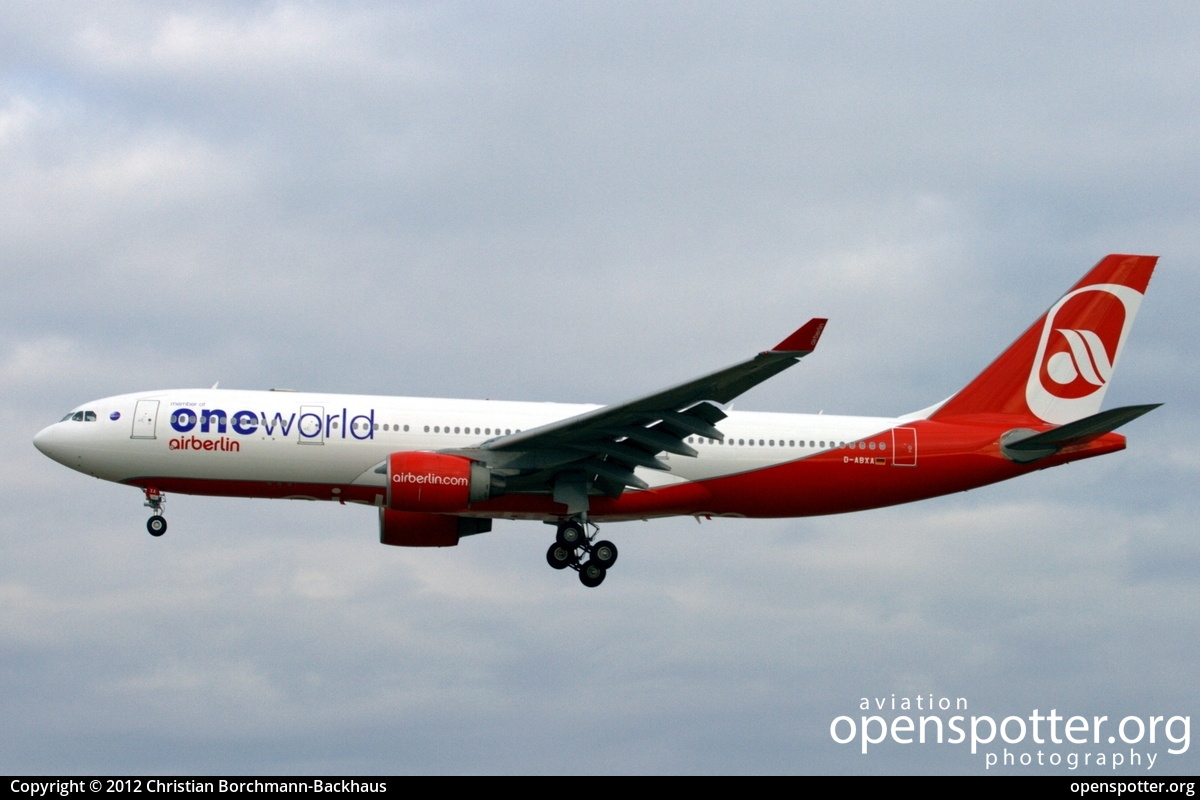 D-ABXA - Air Berlin Airbus A330-223 at Berlin-Schönefeld International Airport (SXF/EDDB) taken by Christian Borchmann-Backhaus | openspotter.org | ID: 2413