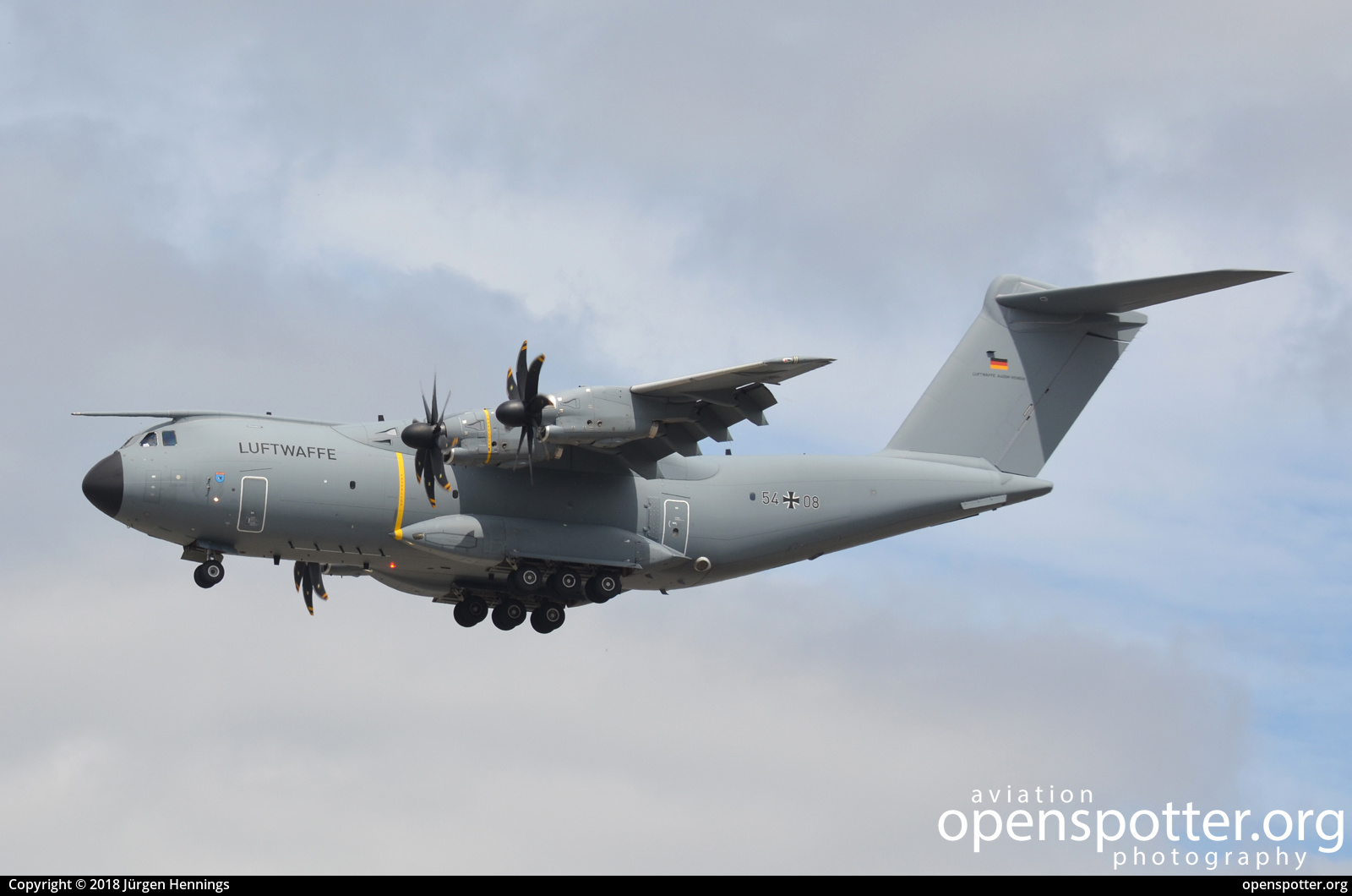 54+08 - Luftwaffe (German Air Force) Airbus A400M at Berlin-Tegel Airport (TXL/EDDT) taken by Jürgen Hennings | openspotter.org | ID: 54760