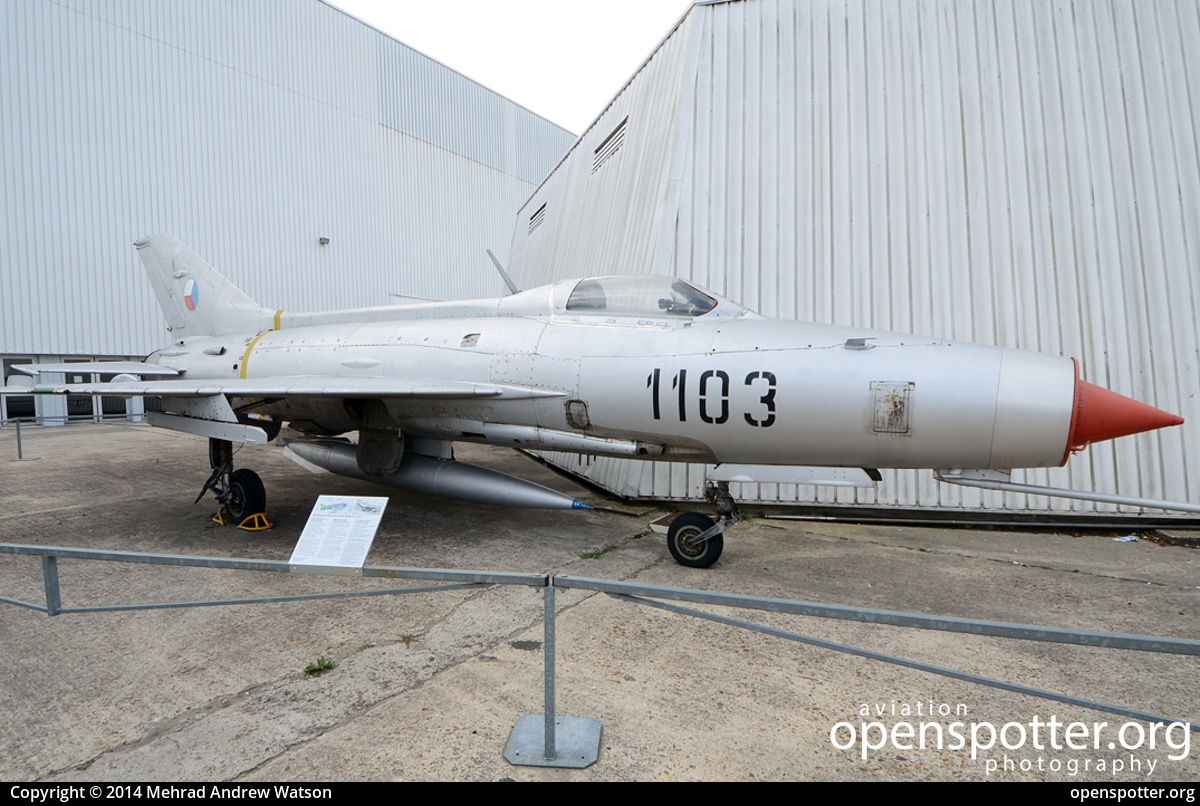 1103 - Czech Air Force Mikroyan Gurevich MiG-21F-13 at Paris - Le Bourget Airport (LBG/LFPB) taken by Mehrad Andrew Watson | openspotter.org | ID: 18164