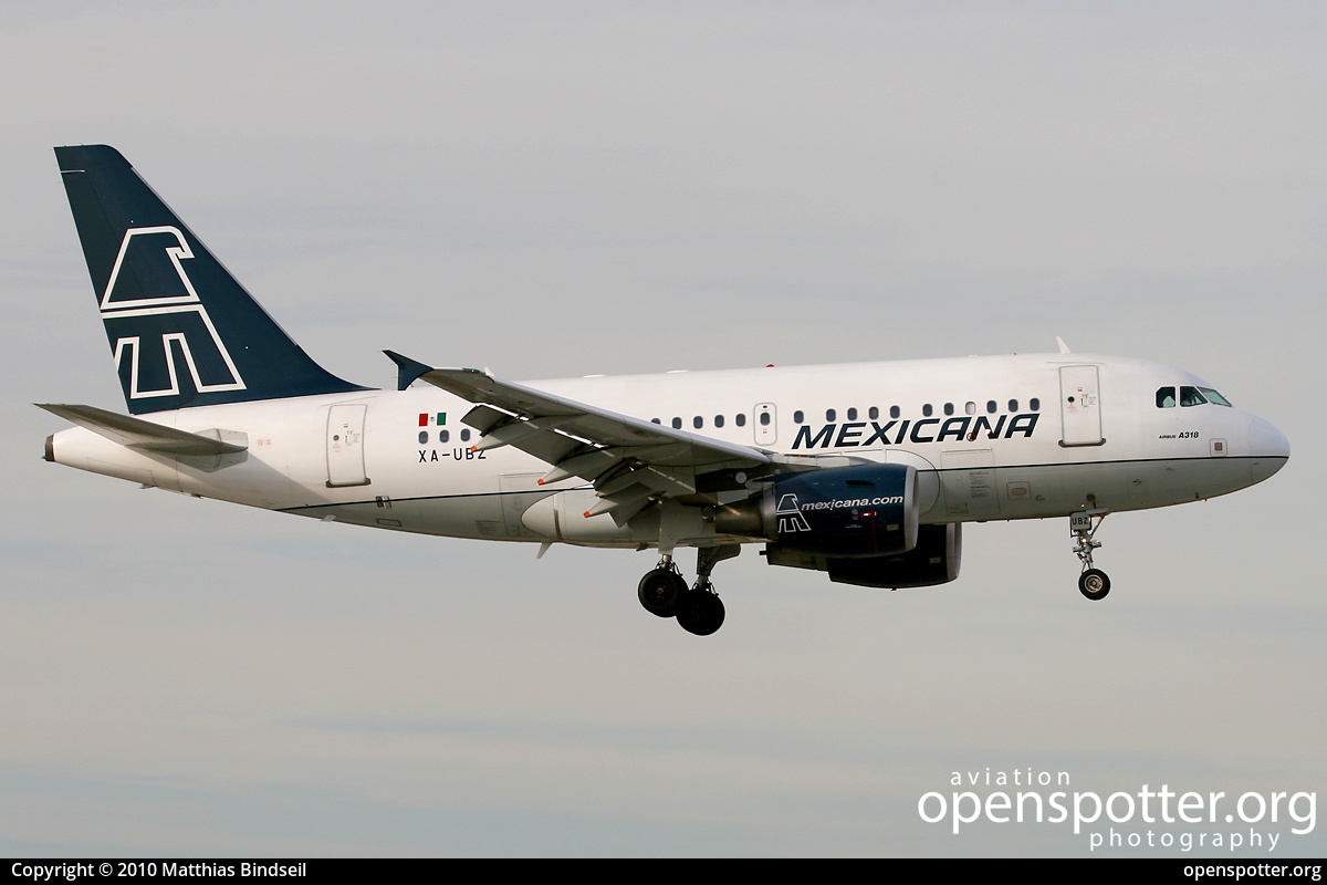 XA-UBZ - Mexicana de Aviación Airbus A318-111 at Miami International Airport (MIA/KMIA) taken by Matthias Bindseil | openspotter.org | ID: 8736