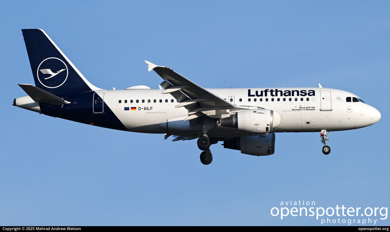 D-AILF - Lufthansa Airbus A319-114 at Frankfurt International Airport (FRA/EDDF) taken by Mehrad Andrew Watson | openspotter.org | ID: 90460