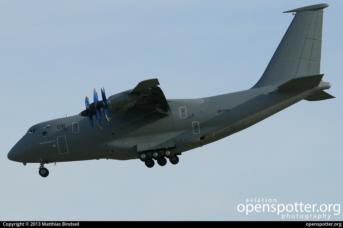 UR-EXA - Antonov Airlines (Antonov Design Bureau) Antonov An-70 at Paris - Le Bourget Airport (LBG/LFPB) taken by Matthias Bindseil | openspotter.org | ID: 7501