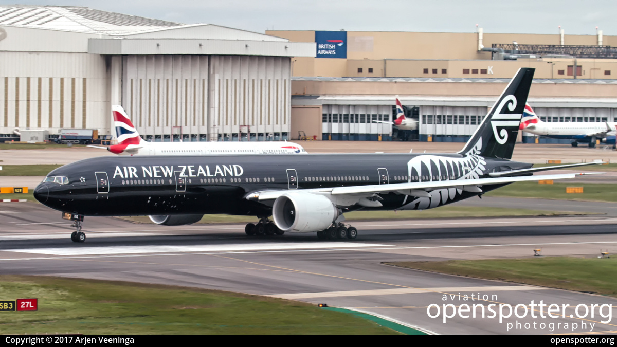 ZK-OKQ - Air New Zealand Boeing 777-319(ER) at London Heathrow Airport (LHR/EGLL) taken by Arjen Veeninga | openspotter.org | ID: 42259