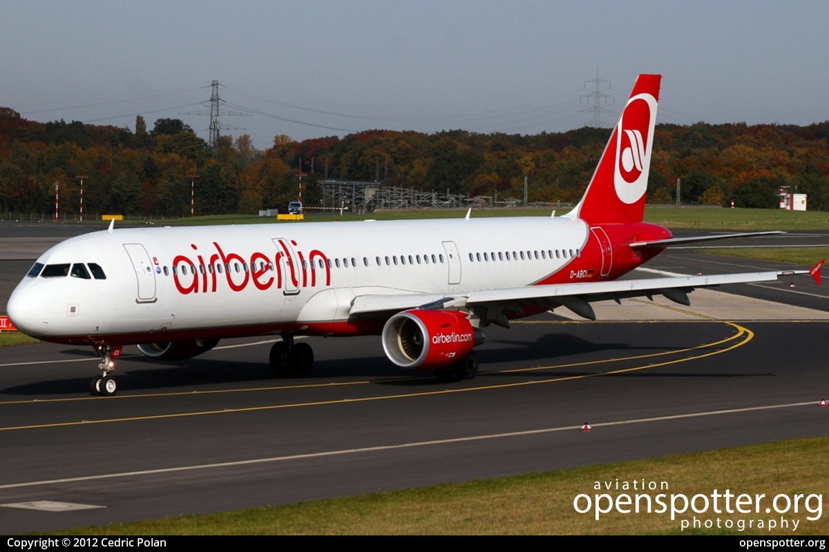 D-ABCI - Air Berlin Airbus A321-211 at Düsseldorf International Airport (DUS/EDDL) taken by Cedric Polan | openspotter.org | ID: 4728