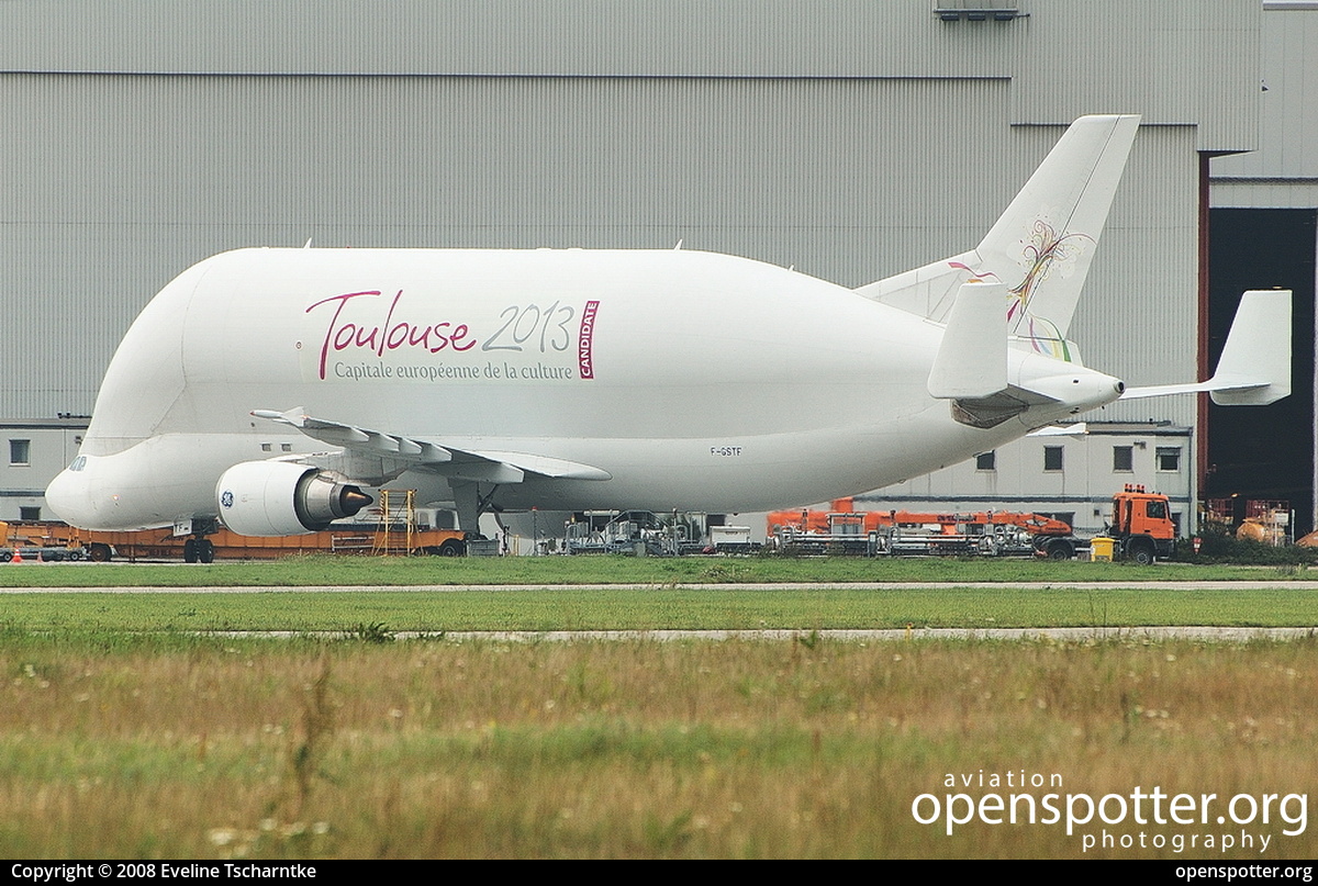 F-GSTF - Airbus Transport International Airbus A300-608ST Beluga (F) at Hamburg Finkenwerder Airport (XFW/EDHI) taken by Eveline Tscharntke | openspotter.org | ID: 1079