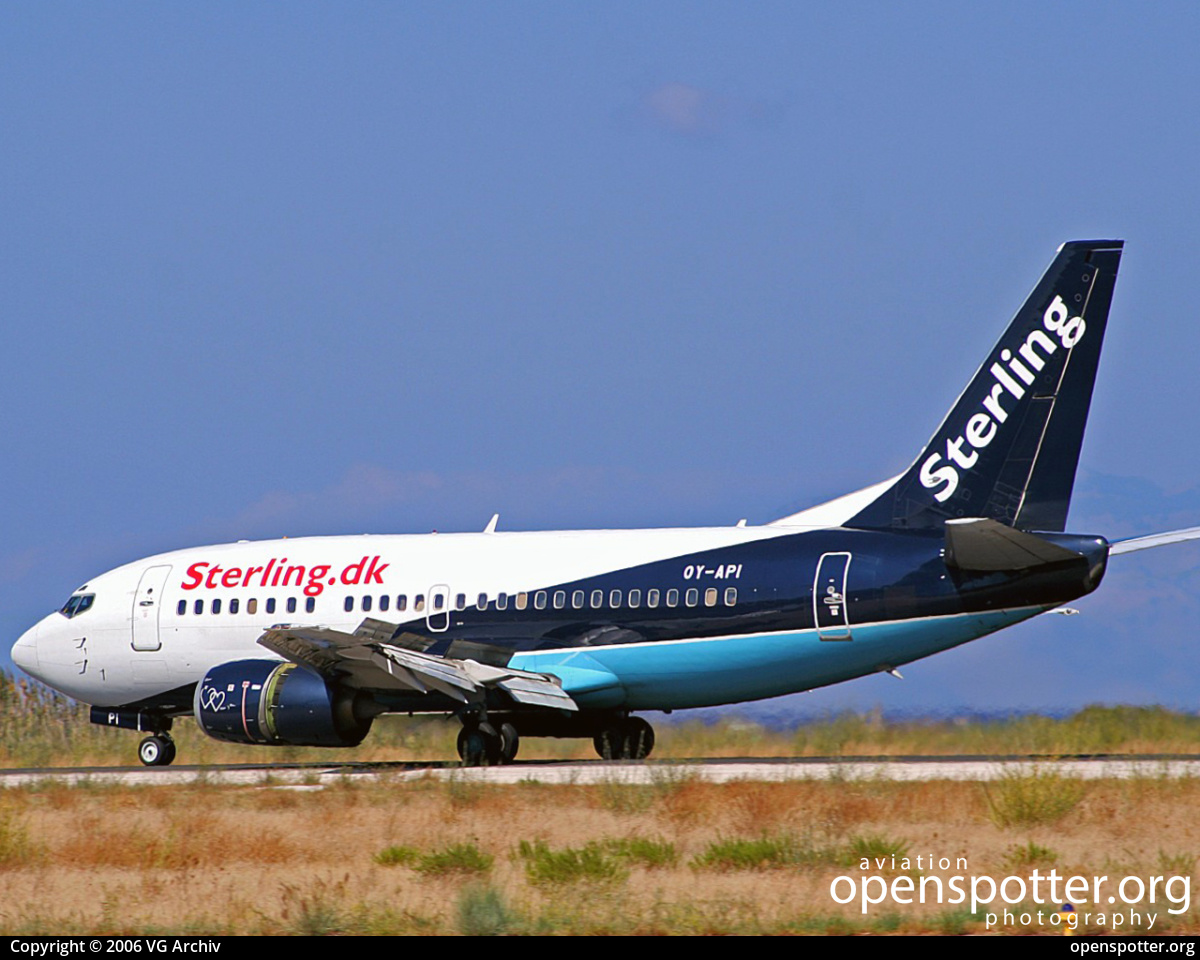OY-API - Sterling Airlines Boeing 737-5L9 at Rhodes International Airport, Diagoras (RHO/LGRP) taken by VG Archiv | openspotter.org | ID: 68998