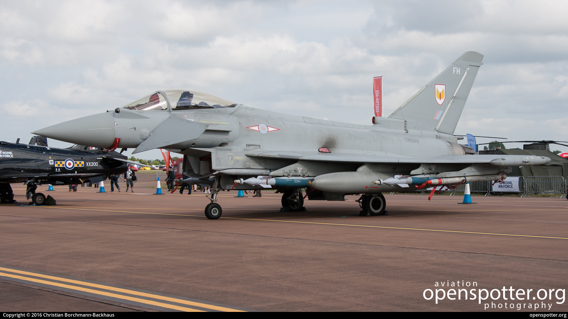 ZK329 - Royal Air Force Eurofighter EF-2000 Typhoon FGR4 at RAF Fairford (FFD/EGVA) taken by Christian Borchmann-Backhaus | openspotter.org | ID: 66402