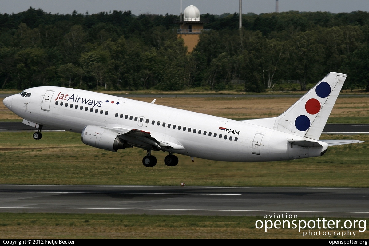 YU-ANK - Jat Airways Boeing 737-3H9 at Berlin-Tegel Airport (TXL/EDDT) taken by Fietje Becker | openspotter.org | ID: 6411