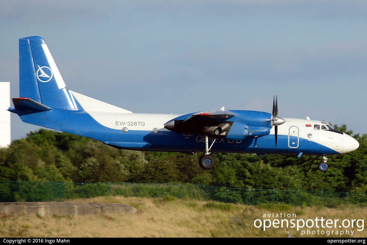 EW-328TG - Genex Antonov An-26B at Liège Airport (Bierset Airport) (LGG/EBLG) taken by Ingo Mahn | openspotter.org | ID: 40275