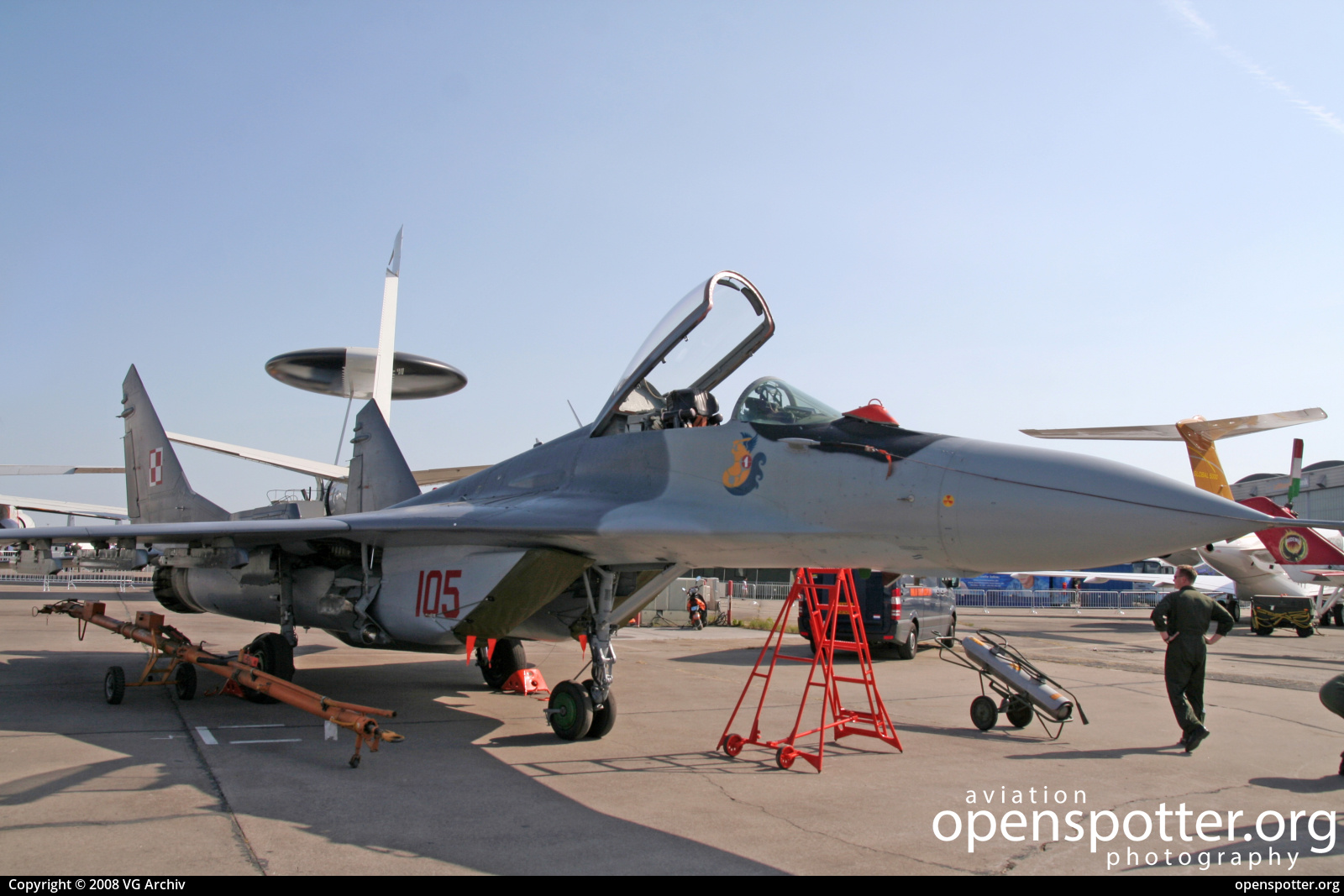 105 - Polish Air Force Mikoyan-Gurevich MiG-29A (9-12A) Fulcrum at Berlin-Schönefeld International Airport (SXF/EDDB) taken by VG Archiv | openspotter.org | ID: 71574