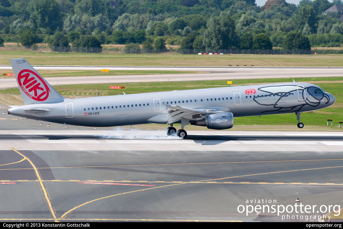 OE-LEZ - Niki Airbus A321-211 at Düsseldorf International Airport (DUS/EDDL) taken by Konstantin Gottschalk | openspotter.org | ID: 8135