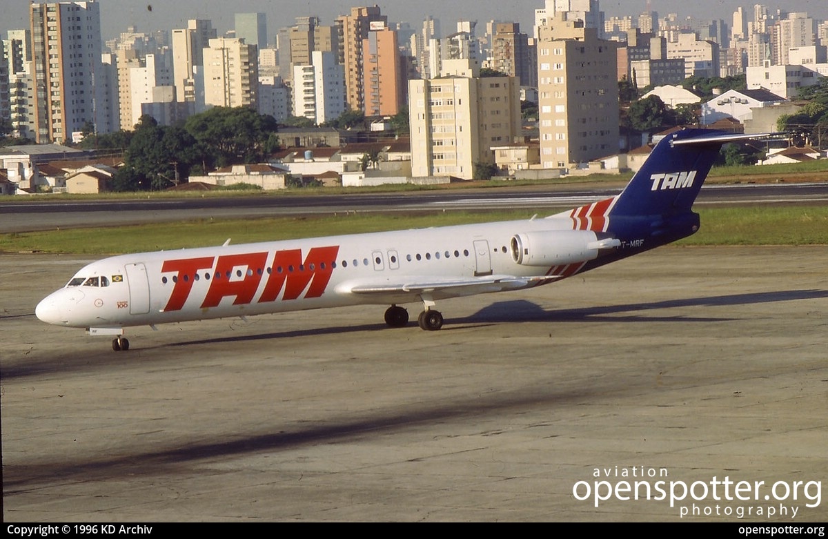 PT-MRF - TAM Linhas Aéreas Fokker F100 at Congonhas/São Paulo International Airport (CGH/SBSP) taken by KD Archiv | openspotter.org | ID: 60979