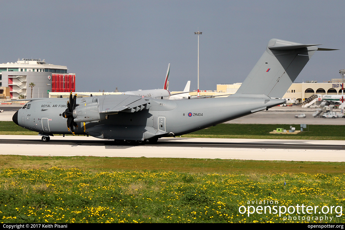ZM404 - Royal Air Force Airbus A400M at Malta International Airport (Luqa Airport) (MLA/LMML) taken by Keith Pisani | openspotter.org | ID: 43350