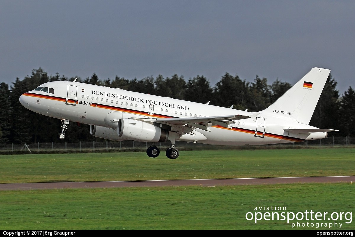 15+01 - German Air Force (Luftwaffe) Airbus A319-133(CJ) at Braunschweig-Wolfsburg Regional Airport (BWE/EDVE) taken by Jörg Graupner | openspotter.org | ID: 47902