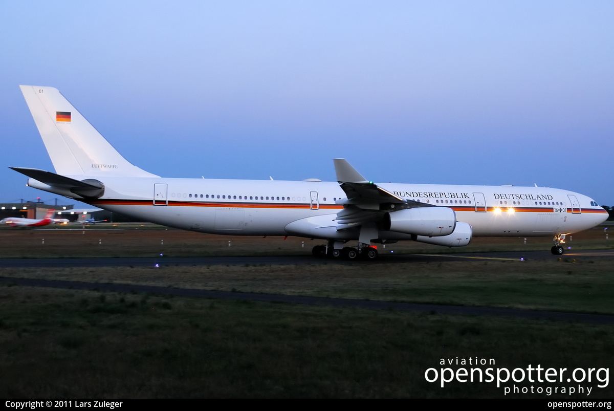 16+01 - German Air Force (Luftwaffe) Airbus A340-313X at Berlin-Tegel Airport (TXL/EDDT) taken by Lars Zuleger | openspotter.org | ID: 4369