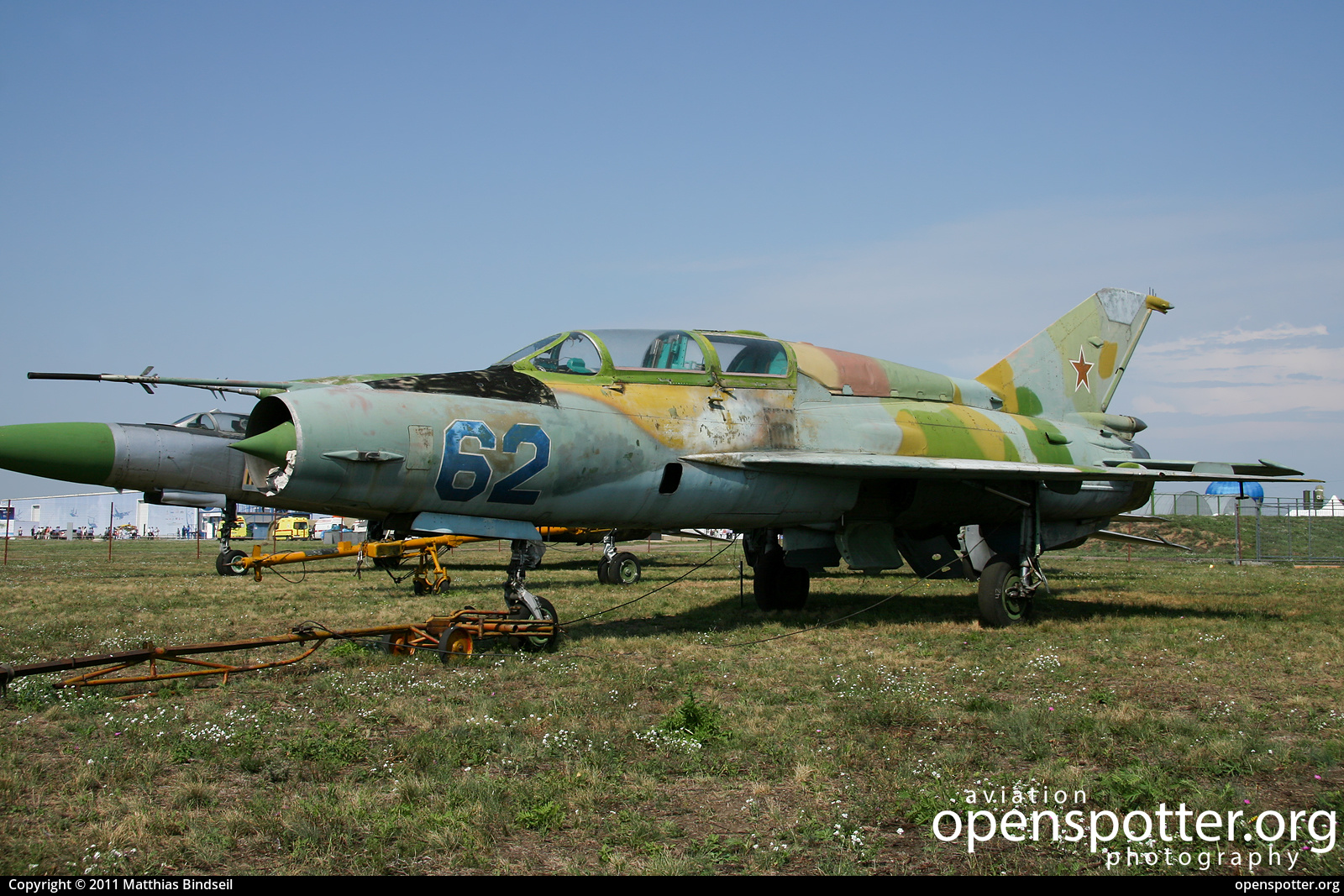62 BLUE - Russian Federation Air Force Mikroyan Gurevich MiG-21UM at Zhukovsky International Airport (ZIA/UUBW) taken by Matthias Bindseil | openspotter.org | ID: 45244