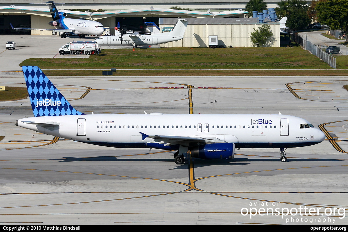 N646JB - JetBlue Airways Airbus A320-232 at Fort Lauderdale-Hollywood International Airport (FLL/KFLL) taken by Matthias Bindseil | openspotter.org | ID: 8254