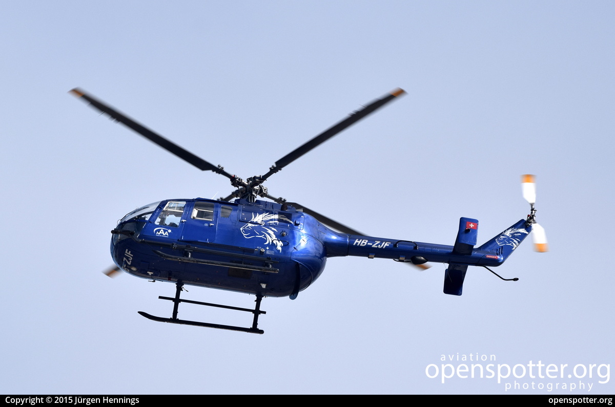 HB-ZJF - Skymedia Eurocopter (MBB) BO105CBS-5 at Zurich International Airport (ZRH/LSZH) taken by Jürgen Hennings | openspotter.org | ID: 32822