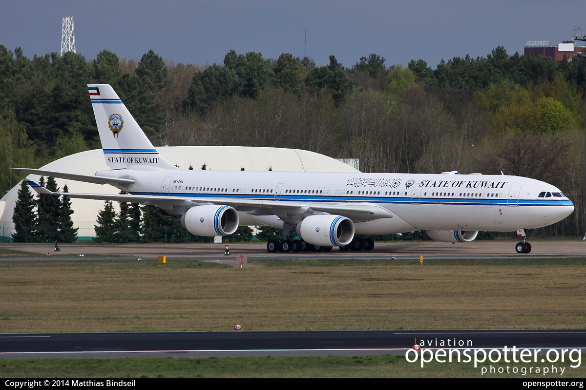 9K-GBA - State of Kuwait Airbus A340-542 at Berlin-Tegel Airport (TXL/EDDT) taken by Matthias Bindseil | openspotter.org | ID: 14990
